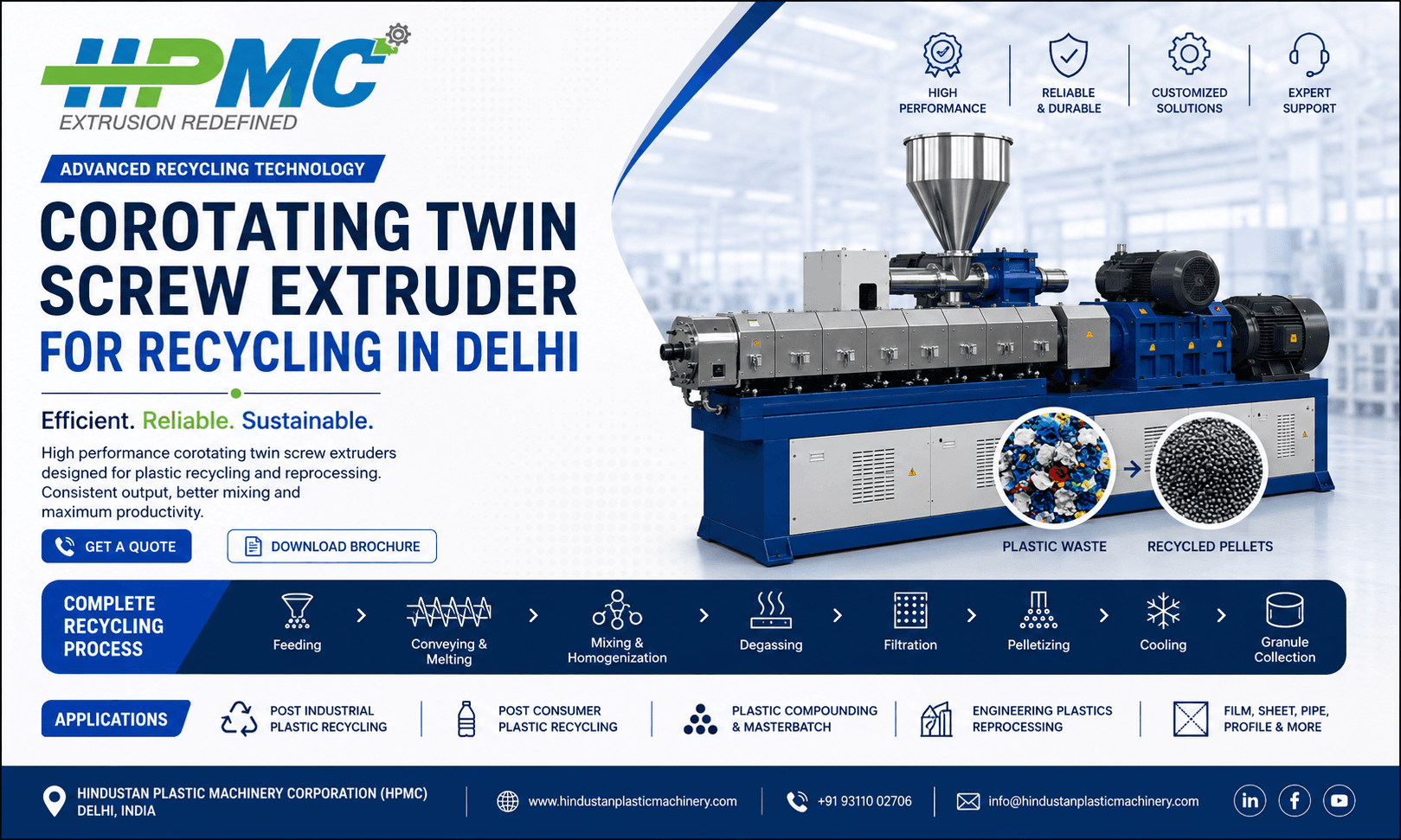 Corotating Twin Screw Extruder for Recycling in Delhi