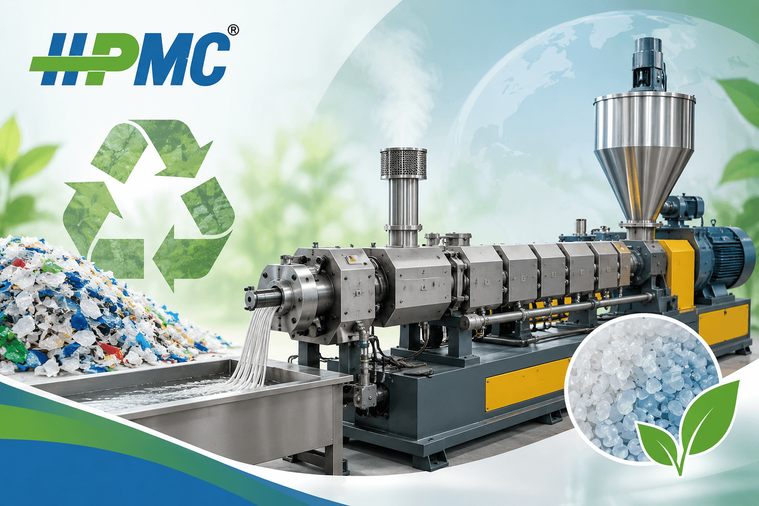Vented Type Extruder for Waste Plastic Recycling | HPMC