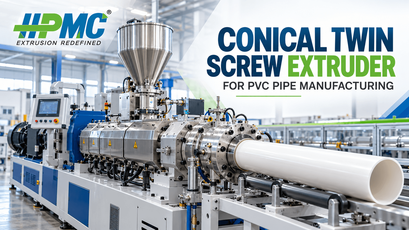 Conical Twin Screw Extruder for PVC Pipe