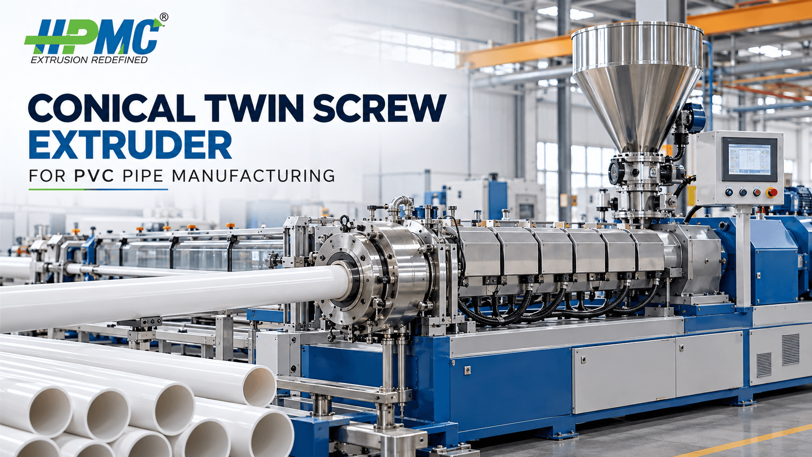 Conical Twin Screw Extruder for PVC Pipe